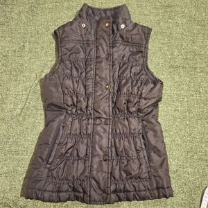 SO Black Puffer Zip Up Vest